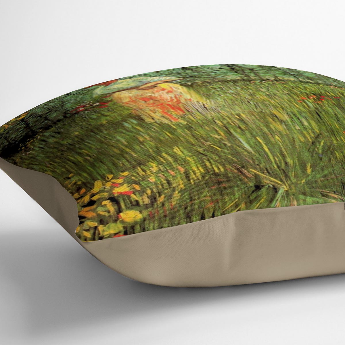A Woman Walking in a Garden by Van Gogh Cushion