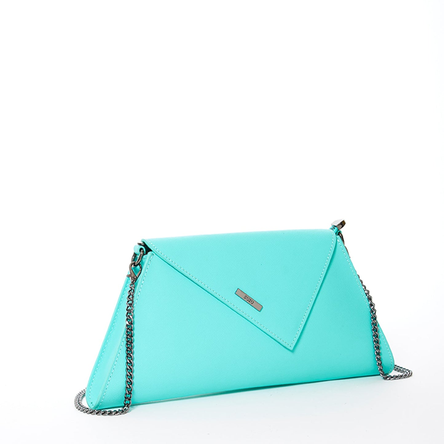 SUSU Leather Clutch Bag Turquoise Evening Purse Unique Women's Handbag