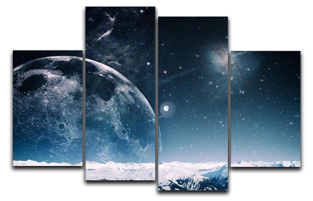 Another world landscape 4 Split Panel Canvas