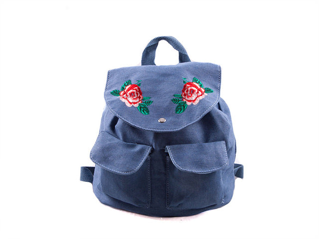 FLORAL EMBROIDERED BACKPACK