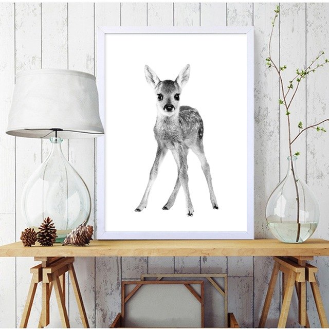 Baby Animal Deer Canvas Art Print Wall Picture ,