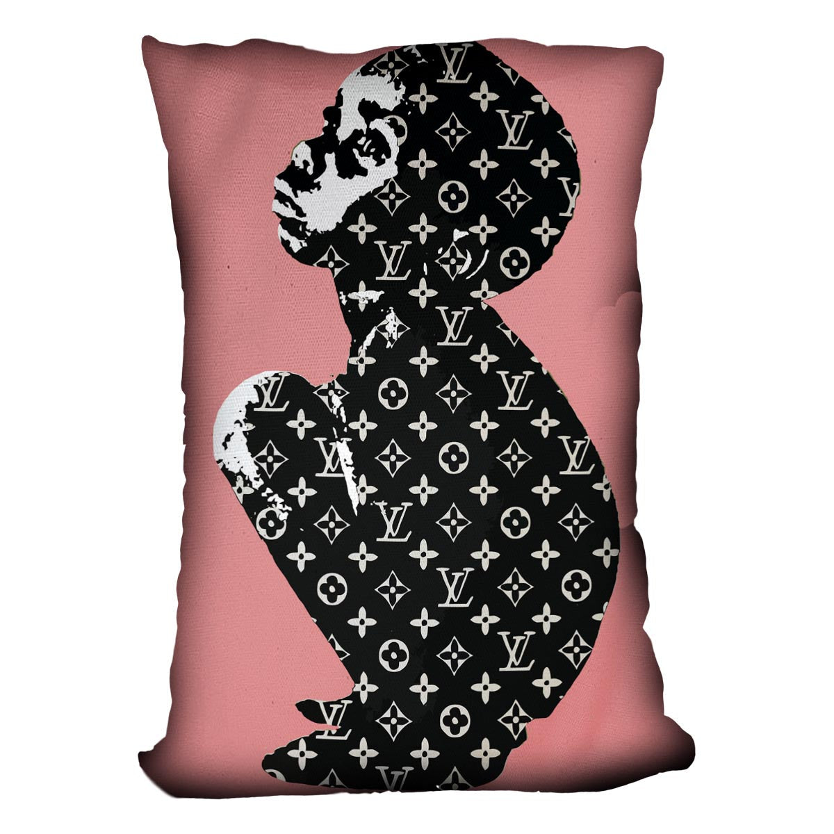 Banksy Louis Vuitton Kid Red Cushion