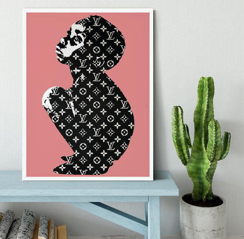 Banksy Louis Vuitton Kid Red Framed Print
