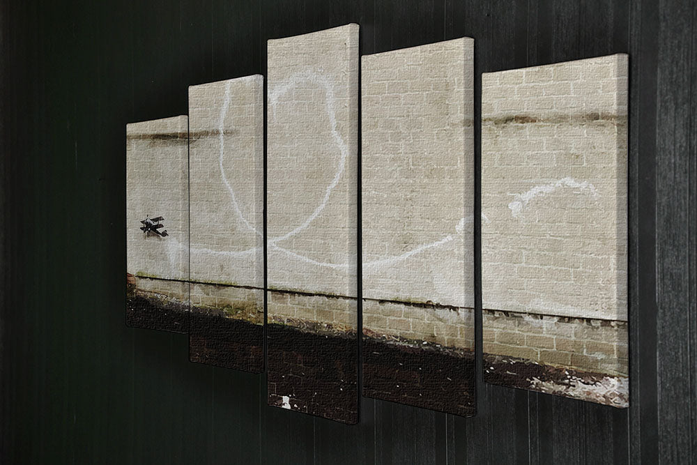Banksy Love Plane London and Liverpool 5 Split Panel Canvas