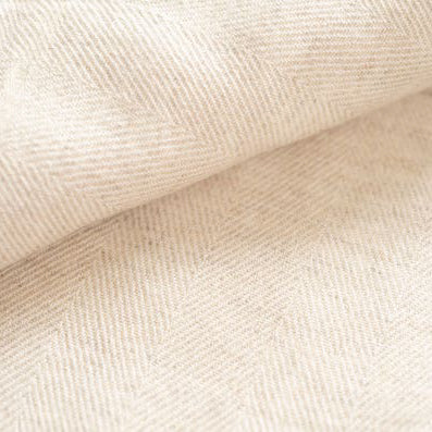 Kaschmirdecke beige mit feinem Fischgrätenmuster