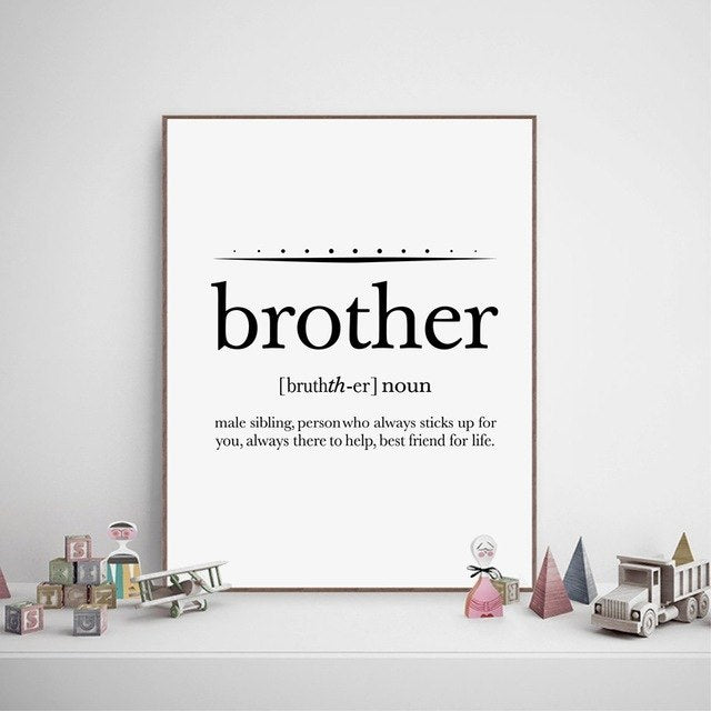 Big Brother Quote Print Boy's Room Wall Art Decor