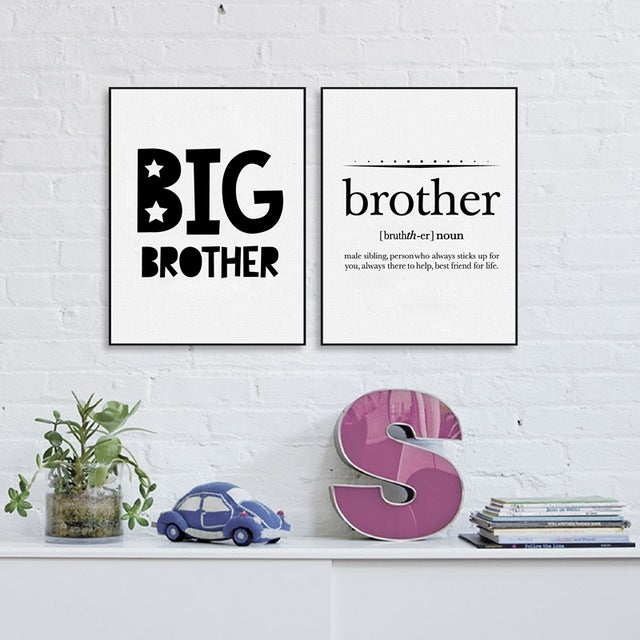 Big Brother Quote Print Boy's Room Wall Art Decor