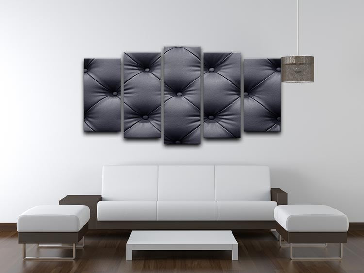 Black leather sofa texture 5 Split Panel Canvas