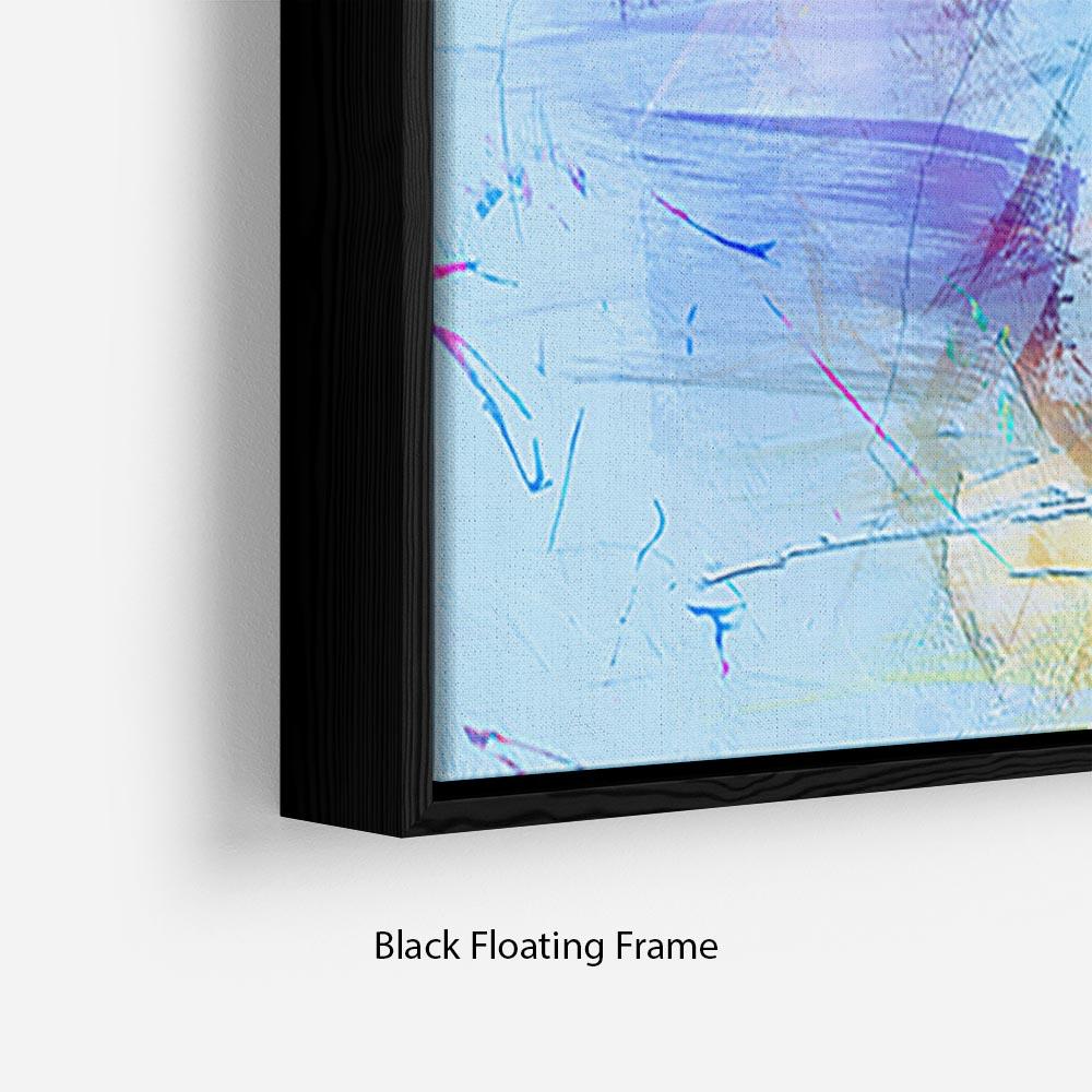 Blue Oil Painting Floating Frame Canvas