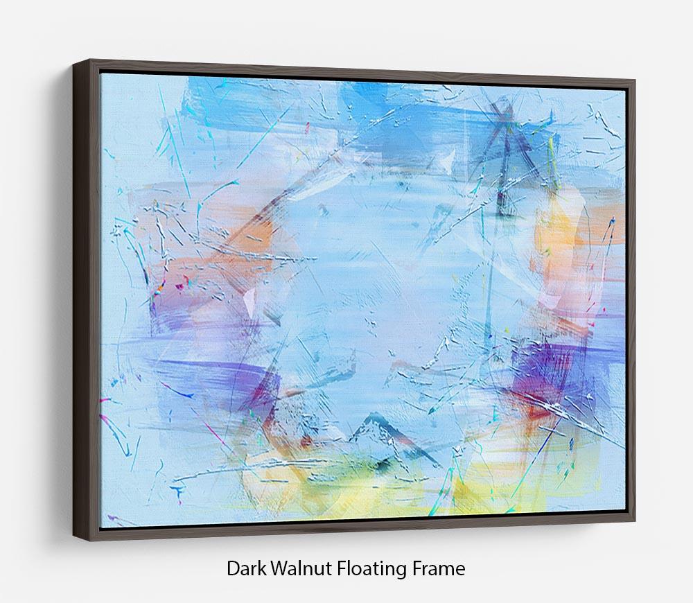 Blue Oil Painting Floating Frame Canvas
