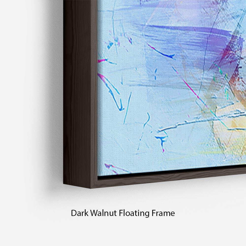 Blue Oil Painting Floating Frame Canvas