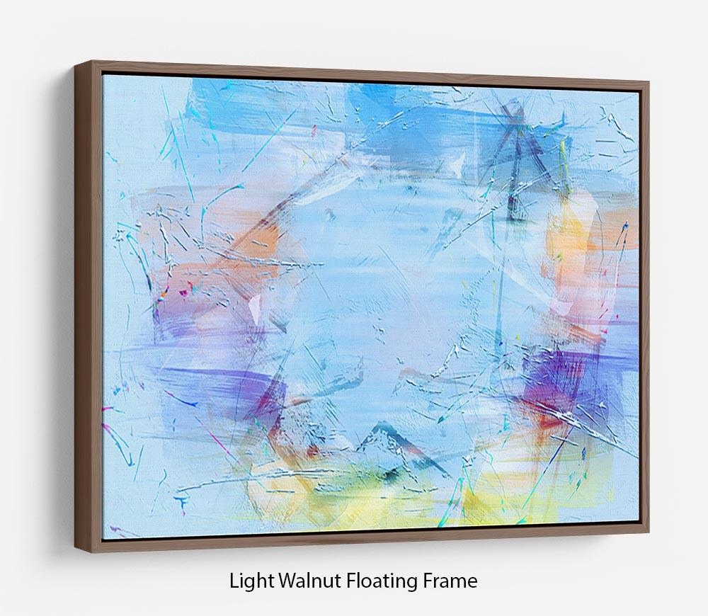 Blue Oil Painting Floating Frame Canvas