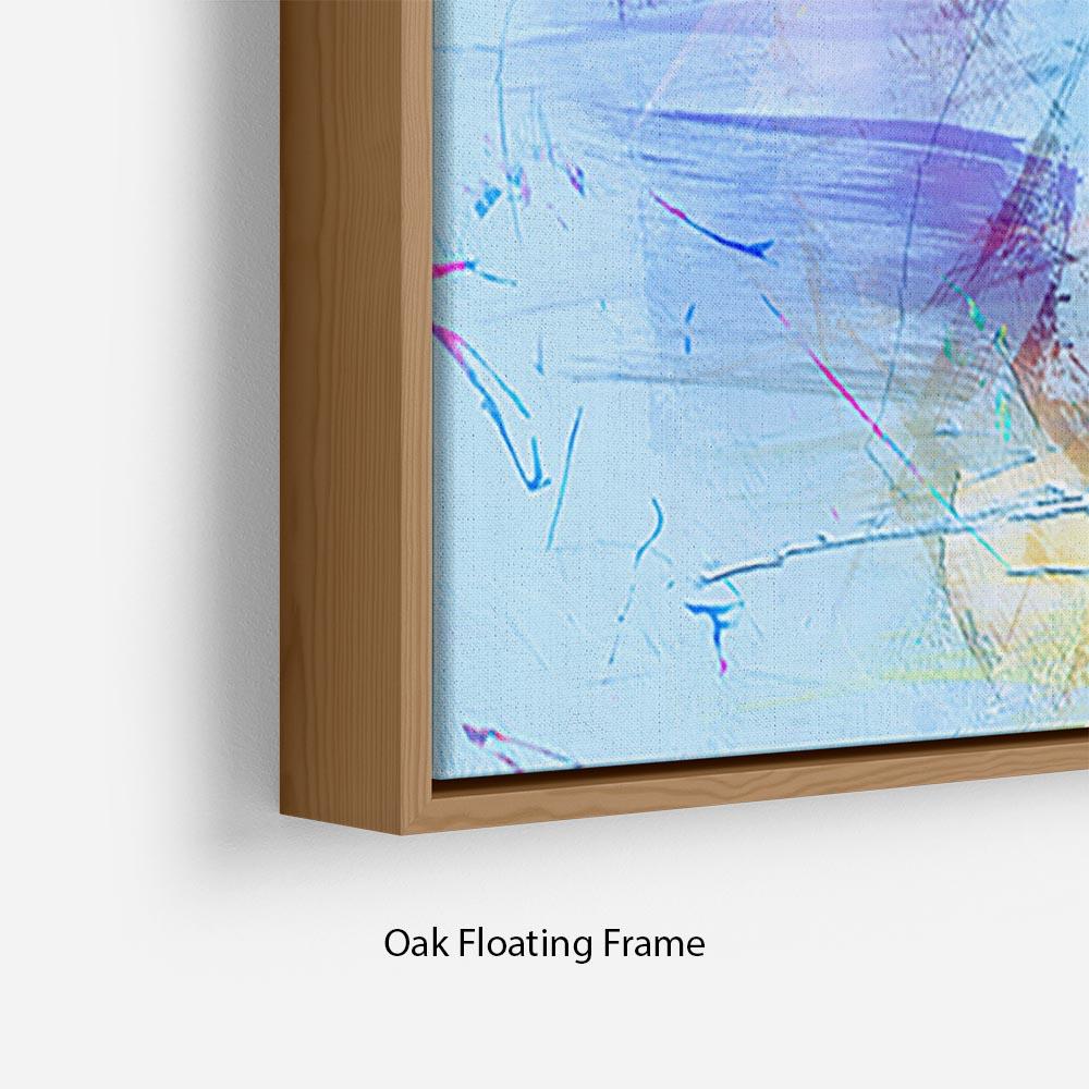 Blue Oil Painting Floating Frame Canvas