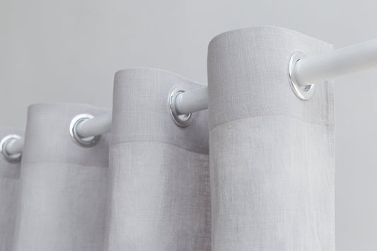 Light Grey linen curtain with grommets