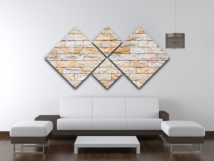Brick stones wall 4 Square Multi Panel Canvas