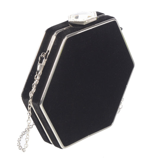 Velvet Evening Bag with Jewel Closure