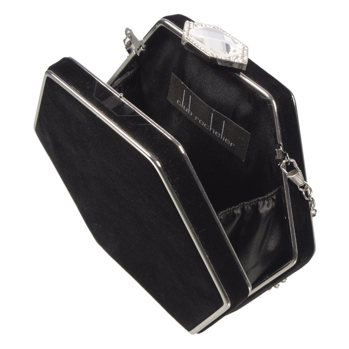 Velvet Evening Bag with Jewel Closure