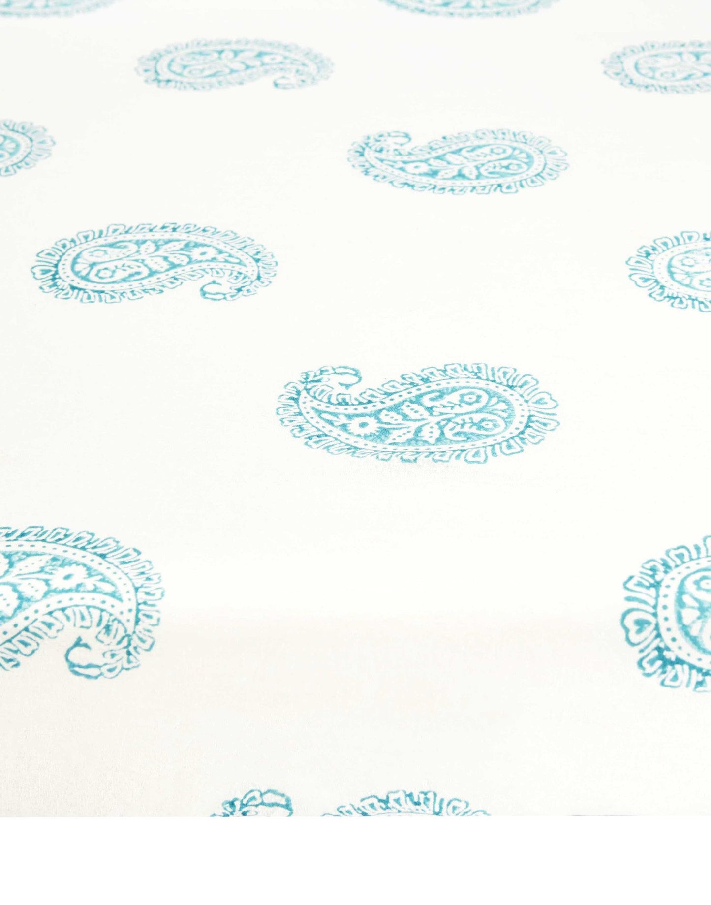 TEAL PAISLEY FITTED CRIB SHEET