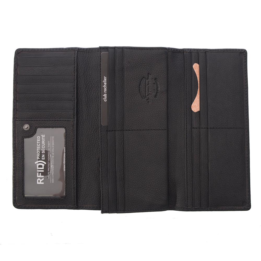Ladies Full Leather Clutch Wallet with Gusset Pocket
