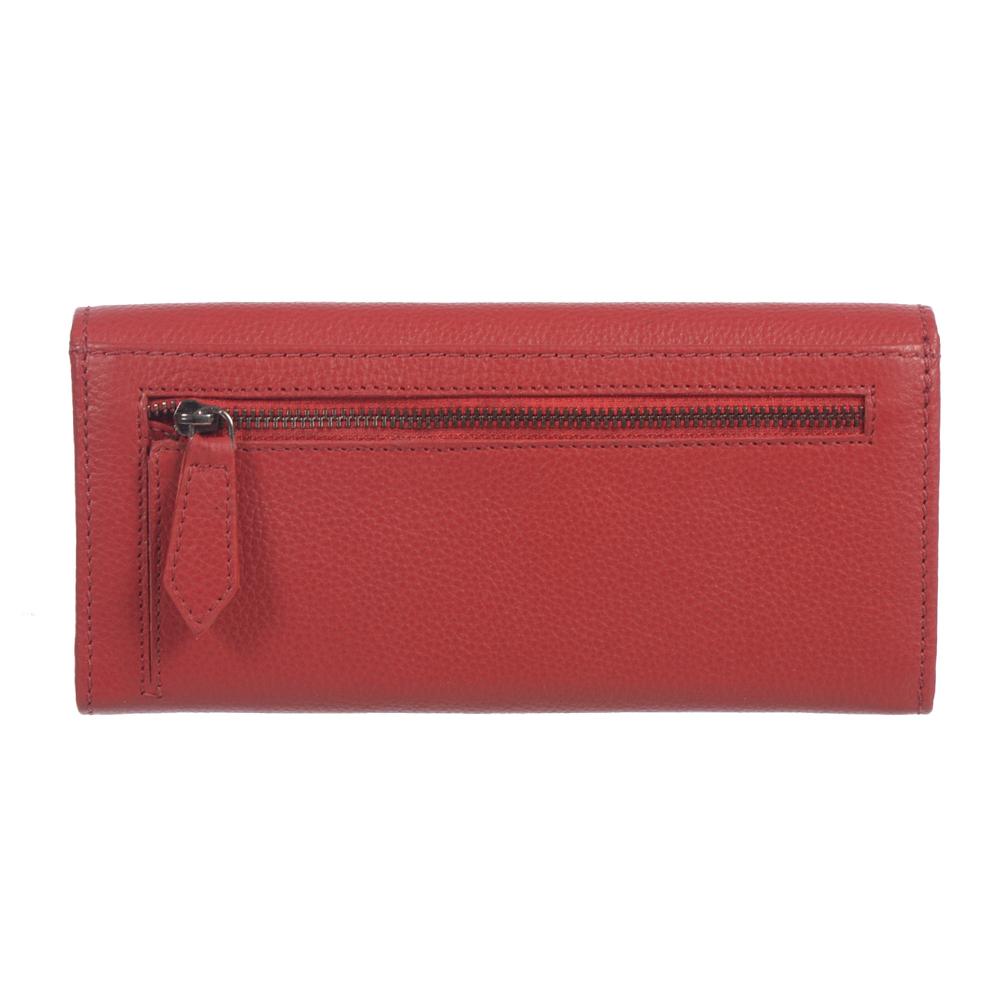 Ladies Full Leather Clutch Wallet with Gusset Pocket
