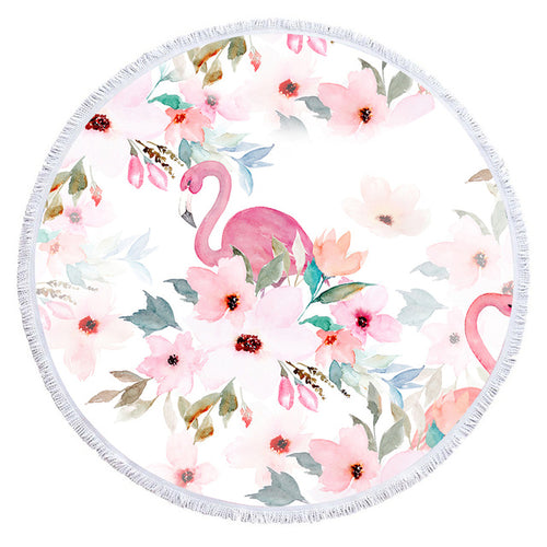Cartoon Flamingo Series Microfiber Beach Towel