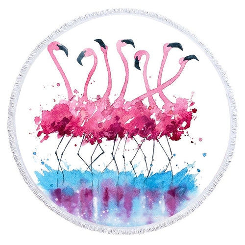 Cartoon Flamingo Series Microfiber Beach Towel