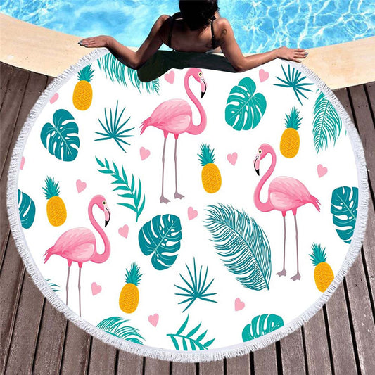 Cartoon Flamingo Series Microfiber Beach Towel