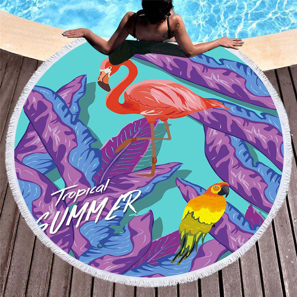 Cartoon Flamingo Series Microfiber Beach Towel