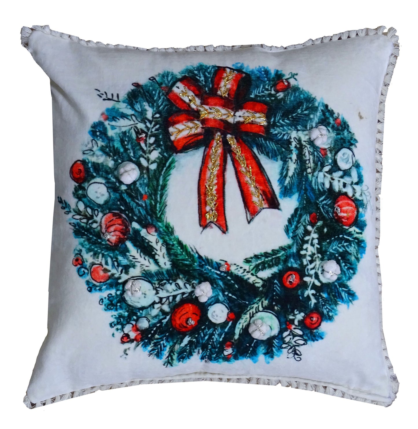 Santa Decorative Holiday Pillow (18"X18")