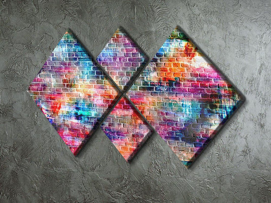 Colorful wall painting art 4 Square Multi Panel Canvas