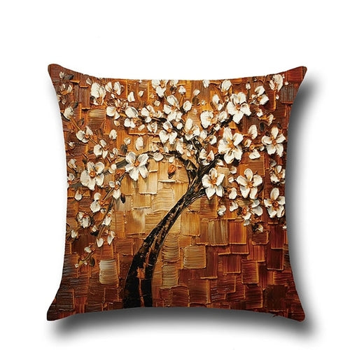 Cushion Cover Vintage Flower Pillow Case Mural