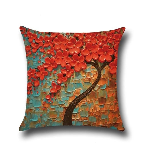 Cushion Cover Vintage Flower Pillow Case Mural