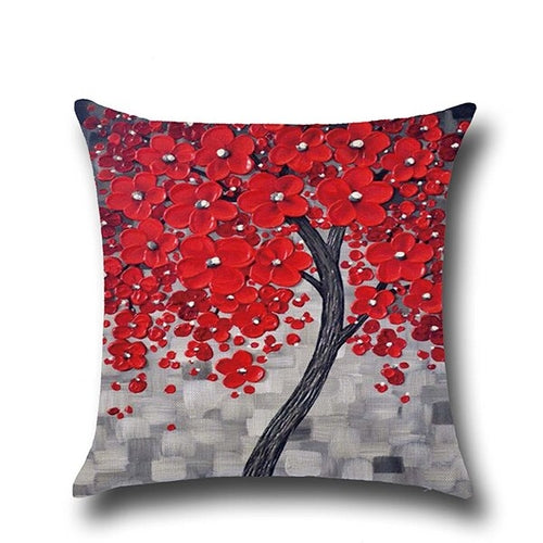 Cushion Cover Vintage Flower Pillow Case Mural