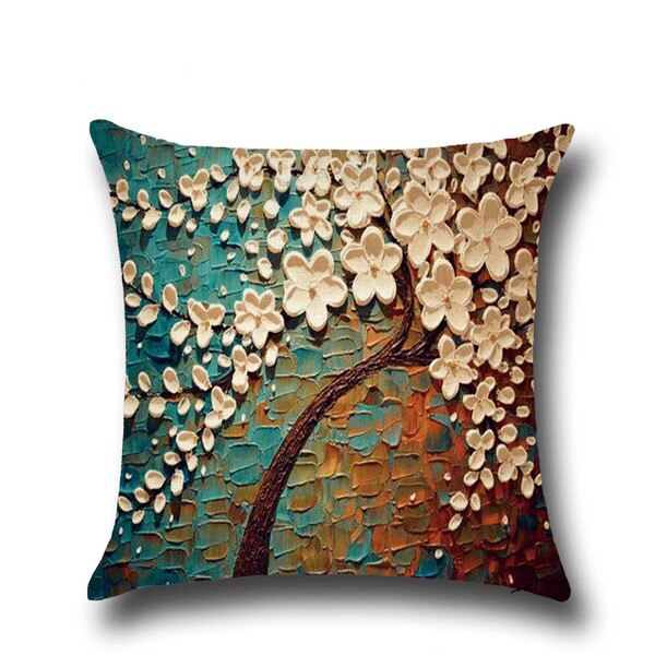 Cushion Cover Vintage Flower Pillow Case Mural
