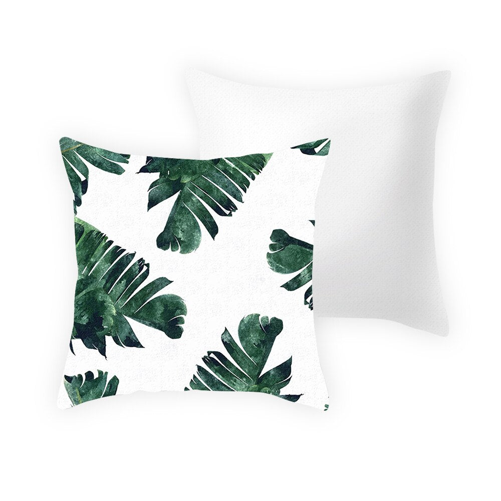 DIDIHOU 1pc Green Leaves Printing Pillowcase