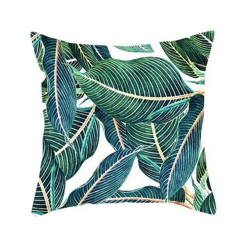 DIDIHOU 1pc Green Leaves Printing Pillowcase