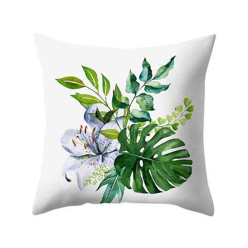 DIDIHOU 1pc Green Leaves Printing Pillowcase