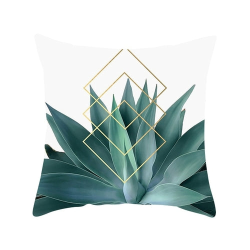 DIDIHOU 1pc Green Leaves Printing Pillowcase