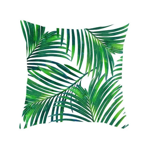 DIDIHOU 1pc Green Leaves Printing Pillowcase