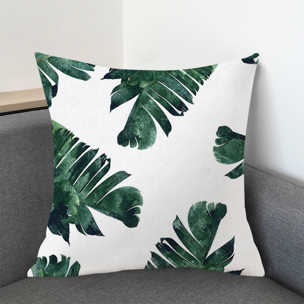 DIDIHOU 1pc Green Leaves Printing Pillowcase