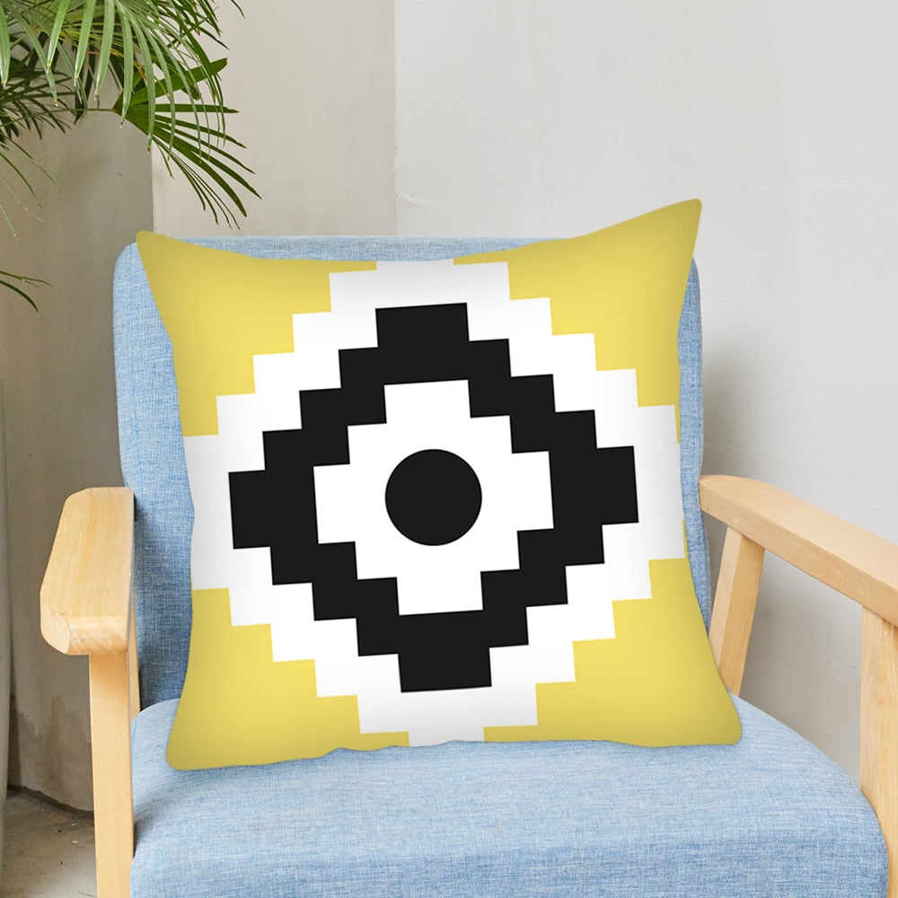 DIDIHOU 45*45cm Yellow Geometric Cushion Cover