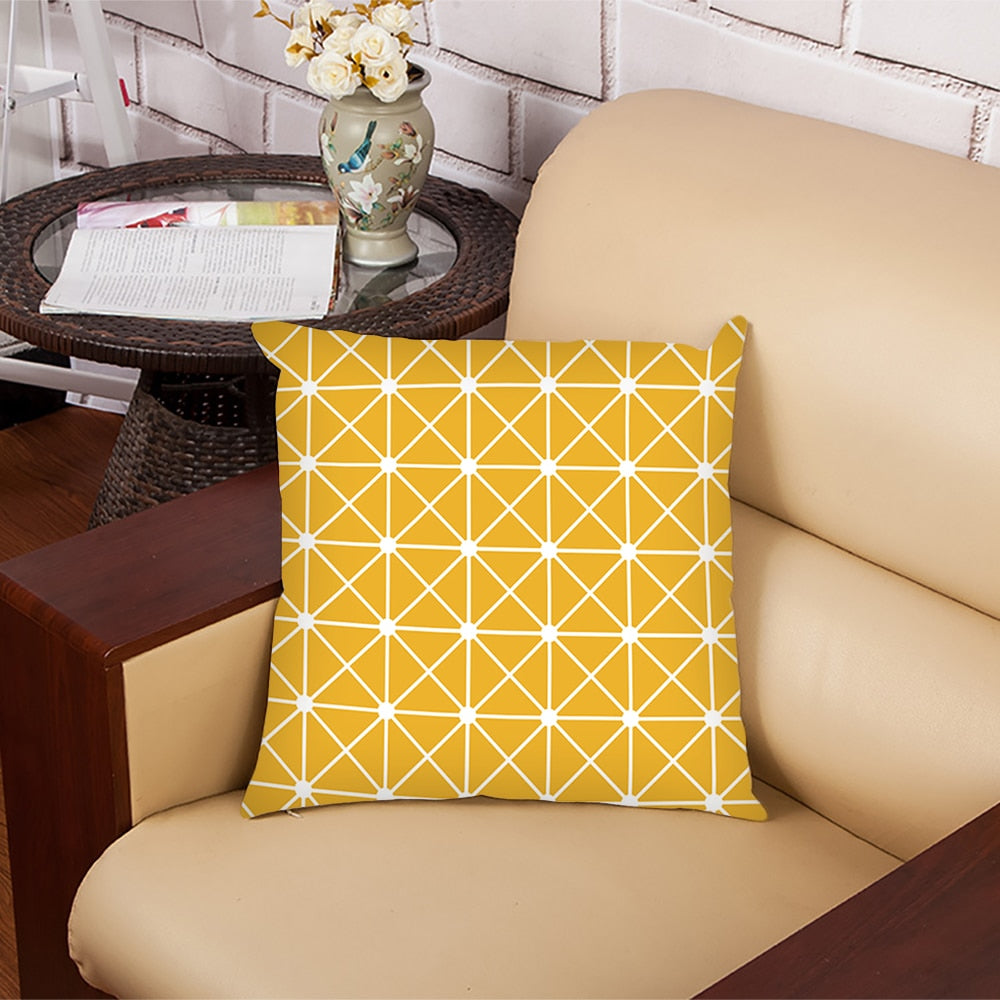 DIDIHOU 45*45cm Yellow Geometric Cushion Cover