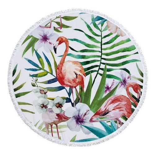 DIDIHOU Cute Print Flamingo Microfiber Large Round