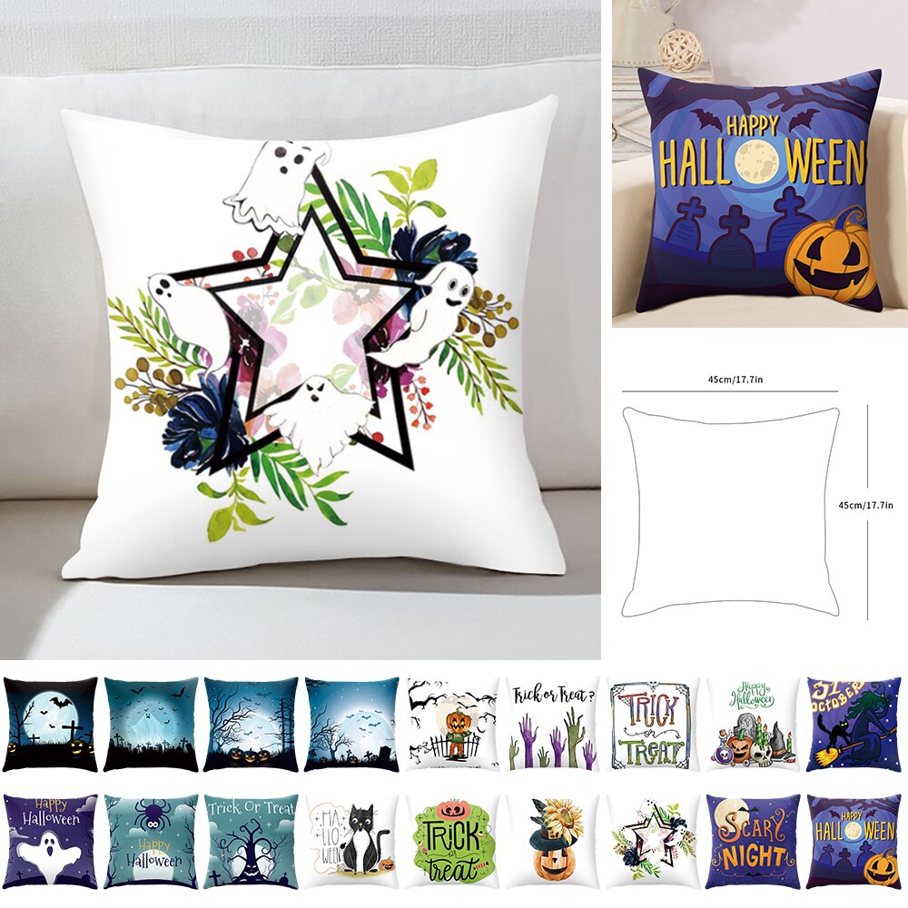 DIDIHOU Halloween Cushion Cover Ghost Castle
