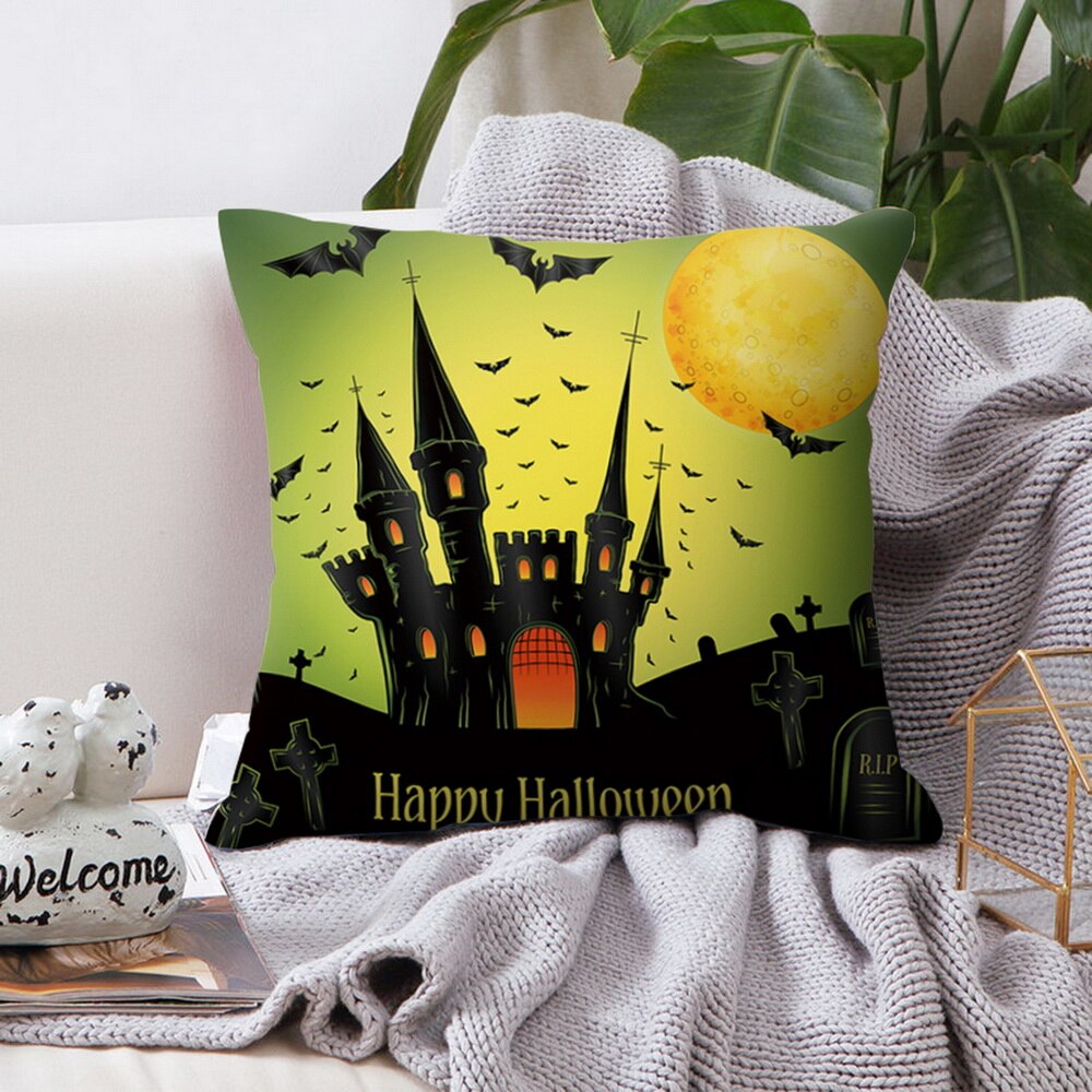 DIDIHOU Halloween Cushion Cover Pumpkin Castle