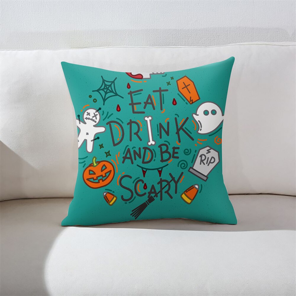 DIDIHOU Halloween Cushion Cover Pumpkin Castle