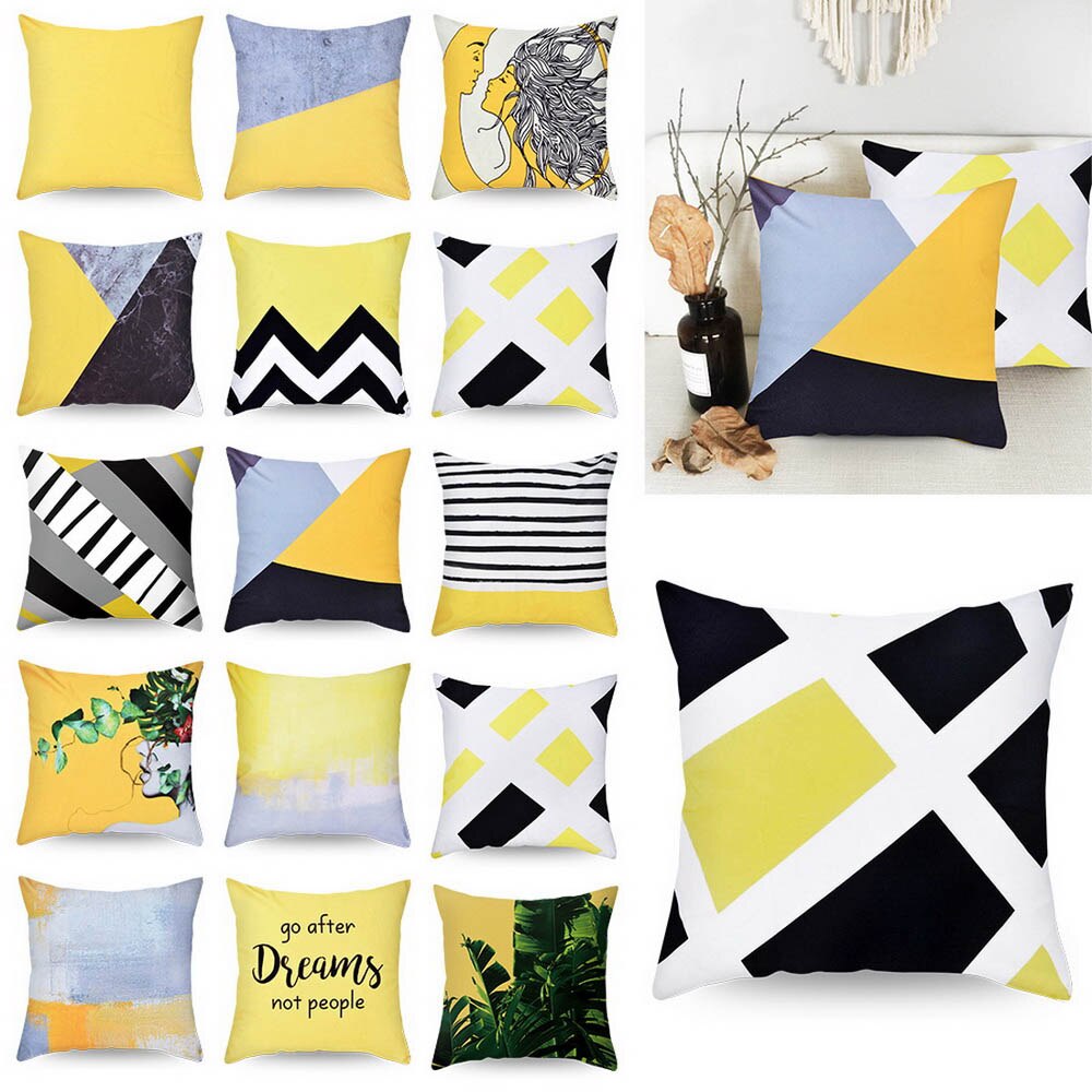 DIDIHOU Pineapple Leaf Yellow Throw Pillow Case