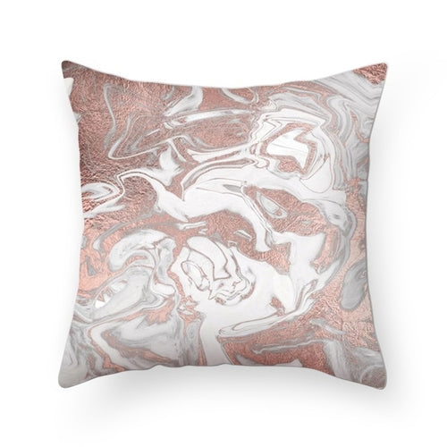 DIDIHOU Pink Geometric Pattern Throw Pillow Cotton
