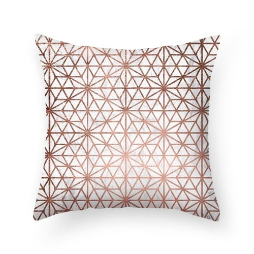DIDIHOU Pink Geometric Pattern Throw Pillow Cotton