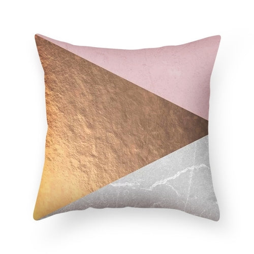 DIDIHOU Pink Geometric Pattern Throw Pillow Cotton